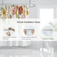 thumbnail image 6 of Floral Shower Curtain, Watercolor Plant Flower Shower Curtain Set, Pink Wildflower Botanical Shower Curtains for Bathroom, Waterproof Fabric with 12 Hooks, 72 x 72 Inches, 6 of 6