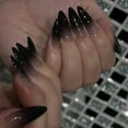 thumbnail image 2 of Nails - European And Halloween Black French Gradient Short Almond 1ml for Stunning Manicure, 2 of 7