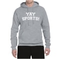 thumbnail image 2 of Wild Bobby YAY SPORTS! Sports Unisex Graphic Hoodie Sweatshirt, Heather Grey, X-Large, 2 of 5