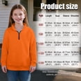 thumbnail image 7 of Uorisanigo Orange Girls Half Zip Sweatshirt Fashion Quarter-Zip Pullover Jacket Oversized Sweatshirts Long Sleeve Athletic Tops Pullover Jackets for Sports and Daily Wear, 7 of 7