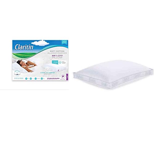 Claritin Cotton Soft Side Sleeper Allergen Pillow Standard Queen