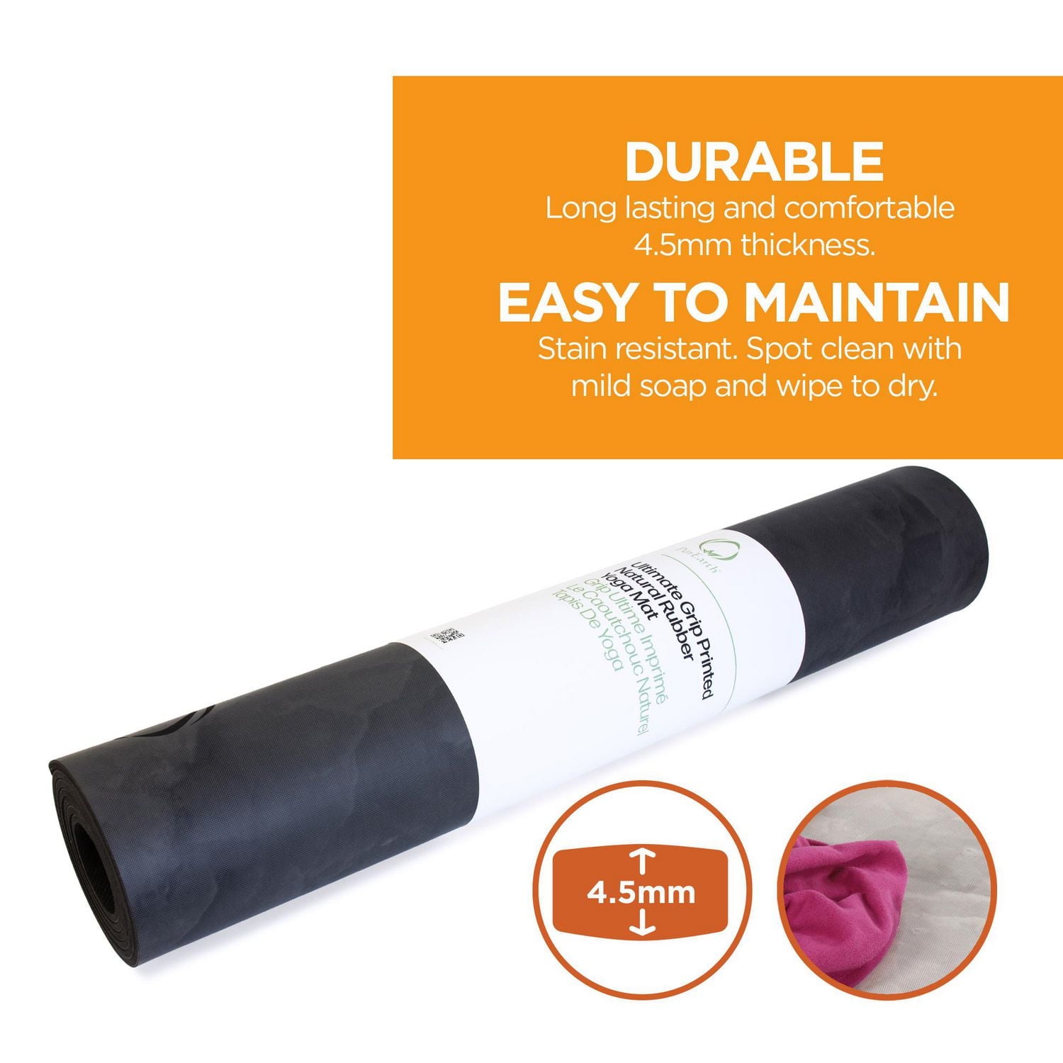 Tapis de yoga en caoutchouc PU imprimé