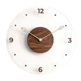 thumbnail image 1 of Reloj de pared de madera para el hogar de 12 pulgadas, reloj de pared para cocina, decoración de pared para habitación, silenciosa Afortunado Sencillez, 1 of 5