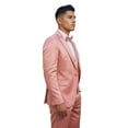 thumbnail image 2 of Tazzio Skinny Fit Shiny Satin Textured 3 Piece Suit Set, 2 of 3