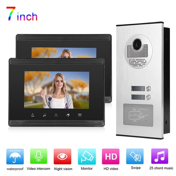 Teléfono de puerta antirrobo intercomunicador visual Timbre de puerta Intercomunicadores de entrada Videoportero con paquete de 2 tornillos para videoportero