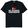 thumbnail image 1 of Camiseta I Love My Autistic Girlfriend para parejas camisetas de regalo para novio autismo camisetas de algodón Unisex con cuello redondo camisetas de talla europea, 1 of 7
