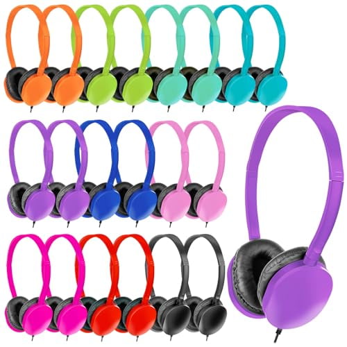 ZNXZXP Auriculares de Aula a Granel Paquete de 30 para niños de la Escuela, Auriculares al por Mayor Juego de Auriculares de Clase para Estudiantes, niños, niños pequeños, Adolescentes, Adultos, Multi