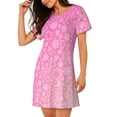 thumbnail image 2 of Fuzoiu Breast CancerN Ribbons Awareness Print Women Nightgowns, Soft Comfy Lightweight Short Sleeves Sleepwear,Crew Neck Loungewear, 2 of 6
