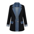 thumbnail image 3 of KyCheLot Knitted Jackets for Women Button Color Block Lapel Neck Long Sleeve Jackets Loose Comfy Vacation Jackets, 3 of 8