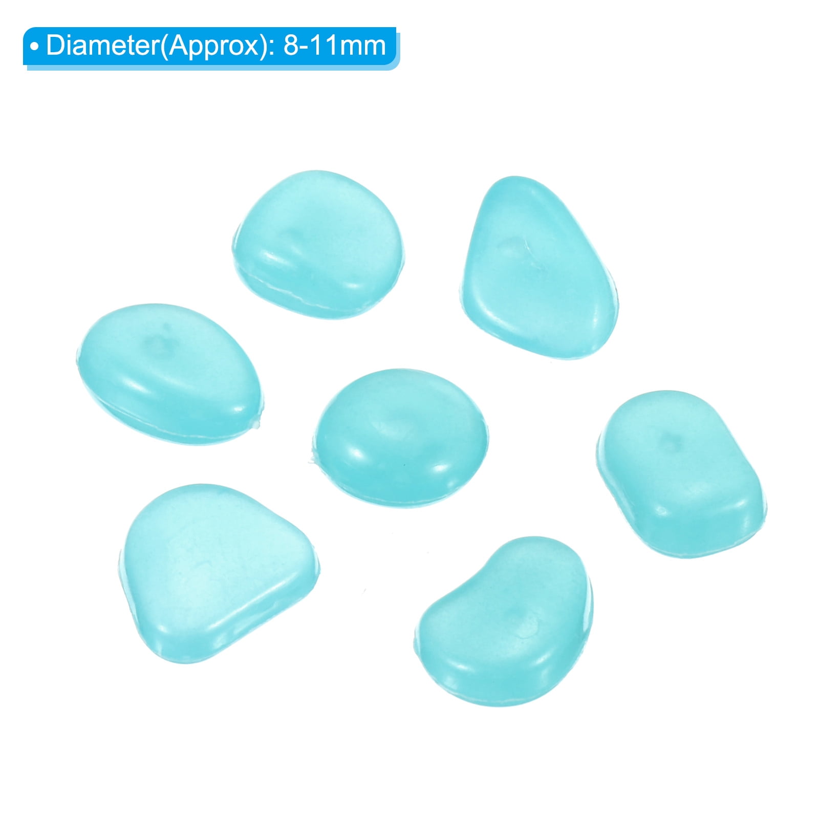 Unique Bargains 300Pack Glow Rocks 8-11mm Glow Pebbles Luminous Stones Decor Blue