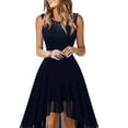 thumbnail image 2 of Cilcicy Women Sexy Lace Splicing Backless Chiffon Party Sleeveless Elegant Dress, 2 of 5