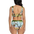 thumbnail image 3 of Wukai African Women Women's Bikini Set Two Piece,wimsuit High Waisted V Neck Twist Front Adjustable Spaghetti Straps Bathing Suit-Large, 3 of 7