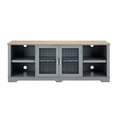 thumbnail image 6 of Modern Farmhouse TV Media Stand, Large Home Entertainment Console, for TV Up to 80'', with Open Shelves and Glass Door Cabinets, Light Blue, 6 of 9