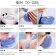 thumbnail image 2 of Slicone Bath Body Brush Exfoliator, Back Brush Long Handle for Shower with Soft Bristles, Back Scrubber,(Sky-blue), 2 of 7
