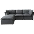 thumbnail image 2 of Tabaray 99.3" Sectional Sofa with Full Down Feather Cushions, Fabric 5 Seats Modular L-Shaped Sofa Couch Set with Convertible Ottoman, Free Combination Sleeper Sofa for Living Room, Apartment, 2 of 5