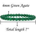 thumbnail image 2 of Bracelet Extensible Unisexe en Perles Rondes de 6 mm en Agate Verte Naturelle de Qualité A 7 Pouces, 2 of 5