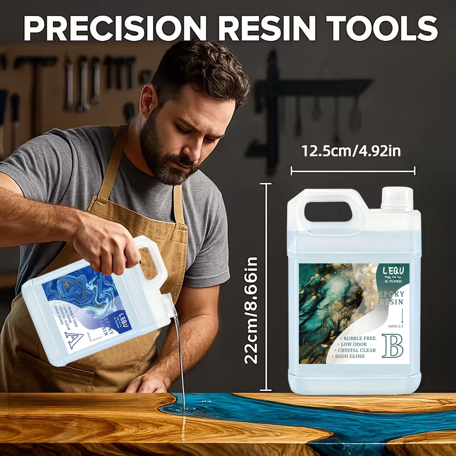 LEQU Epoxy Resin Epoxy Adhesive, 75.39 OZ, 2 Pieces