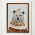 thumbnail image 3 of Wexford Home Fair Isle Bear II-Framed Canvas - Maple - 16X22, 3 of 4