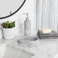 thumbnail image 2 of Mainstays 16-Piece Grey Diamond Geo Shower Curtain Bathroom Set – Fabric Curtain with Rug, Hooks, Soap Dispenser & Tray, 2 of 16