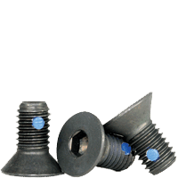Nylon Pellet Socket Flat Countersunk Head Cap Screws, 3/8-16 x 1 1/2", Alloy Steel, Black Oxide, Hex Socket (Quantity: 100)