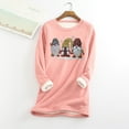 thumbnail image 1 of Tenues d'Hiver pour Femmes et Mode Décontractée d'Hiver, sous-Couche Chaude en Peluche, Imprimé de Noël, Manches Longues, Col Rond, Hauts, Chandails à Capuchon pour Femmes en Liquidation, 1 of 6