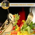 thumbnail image 3 of Juego de cubiertos de acero inoxidable para servir y cucharas grandes para cocina (dorado, 8 piezas), 3 of 7