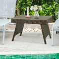 thumbnail image 3 of Gymax Folding Rattan Wicker Coffee Side Table Patio Garden Poolside Yard Outdoor, 3 of 7
