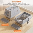 thumbnail image 3 of Stainless Steel Litter Box, XL Extra Large Litter Box for Big Cats, Metal Litter Pan High Sided, Top Exit Design, Non Stick, No Smell, Easy Cleaning,  Trapping Mat & Scoop Included, 3 of 7