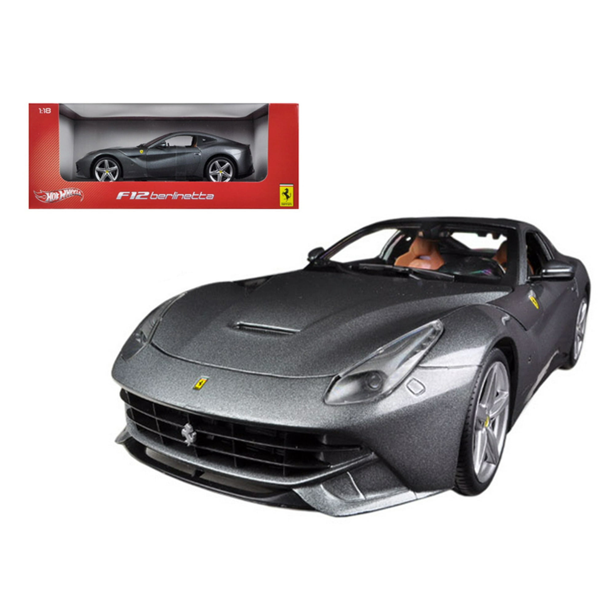 Hot wheels Ferrari F12 Berlinetta Grey 1/18 Diecast Car Model