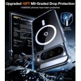 thumbnail image 4 of KOMI Magnetic Shockproof for Google Pixel 9 Pro XL Case, [Fit for MagSafe][16FT Mil-Grade Drop Protection] Translucent Protective Anti-Fingerprint Anti-Scratch Case for Pixel 9 Pro XL Case, Clear, 4 of 5
