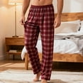thumbnail image 5 of vdgthytj Mens Pajama Pants Plaid Bottoms Sleepwear Pj Sleep Straight Leg Lounge Pants with Pockets, 5 of 6