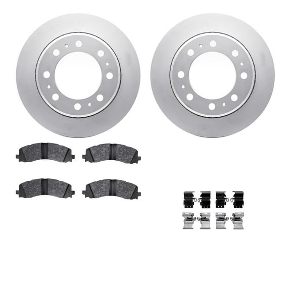 Dynamic Friction Company Rear Geospec Brake Rotors with 5000 Advanced Brake Pads includes Hardware 4512-40161