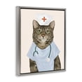 thumbnail image 4 of Stupell Industries Nurse Doctor Cat Animals & Insects Painting Gray Floater Framed Canvas Art Print Wall Art, 25 x 31, 4 of 10
