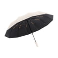 thumbnail image 2 of Paraguas automático plegable de plástico negro para exteriores, ideal para protegerse del sol y la lluvia. Paraguas de poliéster., 2 of 6
