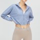 thumbnail image 3 of Ropa de protección solar de seda de hielo de secado rápido para correr al aire libre, Top corto de protección solar UV para mujer, Top transpirable para Yoga y Fitness, 3 of 5