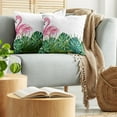 thumbnail image 5 of Ambesonne Tropical Throw Pillow Cover 2 Pack, Exotic Nature Flamingo, 16", Green Pink Blue, 5 of 5