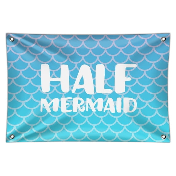 Half Mermaid With Blue Scales Home Business Office Sign