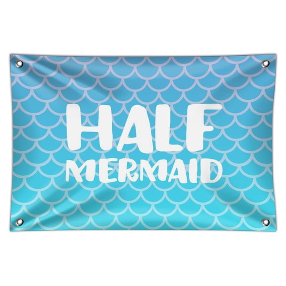Half Mermaid With Blue Scales Home Business Office Sign