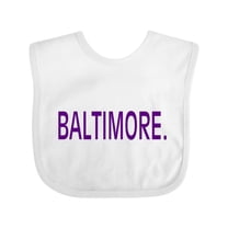 Inktastic Baltimore in Purple Text Boys or Girls Baby Bib