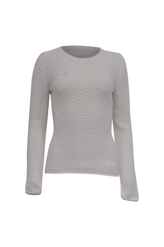 Pre-Owned Chlo Crochet-Knit Sweater in White Cotton