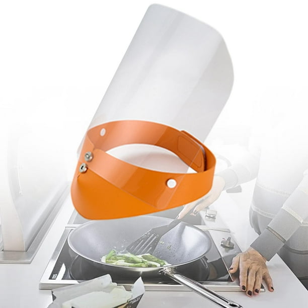 Careta,Escudo facial de cocina con protector facial completo súper transparente,Máscara de cocina con protección contra salpicaduras de aceite de cocina,Mascarilla protectora para Naranja Yinane Careta