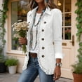 thumbnail image 5 of Hzzrkos Women's Denim Moto Jacket Button Front Long Sleeve Casual Jean Coat Lapel Outerwear with Pockets Fashion Layering Jacket for Daily Wear Travel White XXXL, 5 of 9