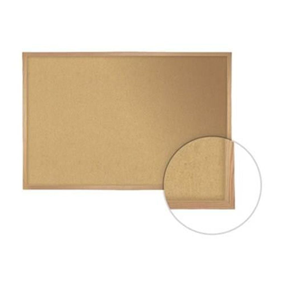Ghent's Wood 4' x 10' Cork Bulletin Board with Wood Frame in Natural