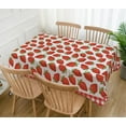 thumbnail image 5 of Strawberry Tablecloth Spring Summer Fruit Birthday Baby Shower Party Decoration Buffalo Plaid Check Kitchen Dining Room Home Decor-60×84inch, 5 of 5