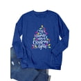 thumbnail image 4 of QAFOPEH Women My Favorite Color is Christmas Lights Long Sleeve Pocket T-shirt Top, 4 of 8