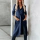 thumbnail image 1 of Suéter de mujer, cárdigan de longitud media, tejido con solapa y lazo, chaqueta para mujer, 1 of 6
