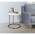 thumbnail image 3 of Ore International 21.75" In White Edie Mid-Century Lipped Edge Side Table W/ Copper Legs, 3 of 6