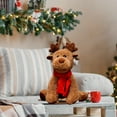 thumbnail image 6 of Plush Christmas Elk Snowman Stuffed Animal Toy with Scarf Soft Holiday Decor for Home Decoration Festive Gift Exchange Family Friendly(B), 6 of 6