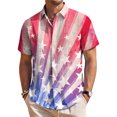 thumbnail image 2 of Ankishi American Flag Shirts for Men Star and Striped Patriotic 4th of July Button Up Shirt for Daily Wear, 2 of 8