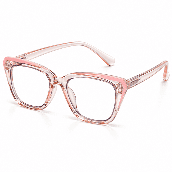 Reading Glasses for Women, Square Readers for Near Intermediate & Distance Vision, Lightweight Full Rim Fashion Eyeglasses,Pink - 2.50,Blue Light Blocking